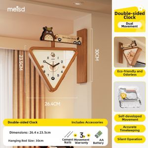 MEISD | Real Wood Corner Dual-Face Clock