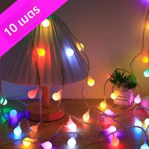 ไฟประดับต้นคริสต์มาสหลากสี 5V ไฟนางฟ้า ลูกบอล ไฟแคมป์ปิ้งแบบ USB สายไฟประดับตกแต่งไฟ LED