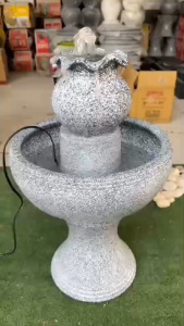 ปั๊มน้ำฟรี[A1039] สีหินอ่อน อ่างน้ำล้นฮวงจุ้ย อ่างน้ำพุฮวงจุ้ย แตกเคลมได้ 100%