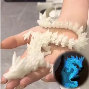 3D Printing Luminous Crystal Dragon Multi-joint Movable Toy Dragon Childrens Toy Dragon Home Decoration Ornaments