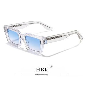 HBK Vintage Vuông Kính Mát Dành Cho Nam Nữ Gradient UV400 Bảo Vệ Thời Trang Thương Hiệu Khung Đảng Du Lịch Phong Cách Đường Phố Kính Mắt