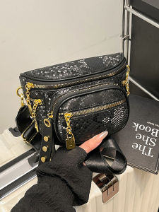Fashionable Womens Crossbody Bag 2025 New Style Small Size PU Leather Saddle Bag Versatile Shoulder Bag Popular among Internet Users