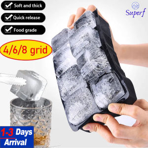 🔥Hot Sale🔥8 Grids Square Ice Mold Jumbo Large DIY Ice Cube Tray Silicone Ice Maker Summer Party Bar Wine Supplies