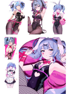 สติ๊กเกอร์โน้ตบุ๊กคอมพิวเตอร์ กระเป๋าเดินทาง ลายการ์ตูน สาวกระต่าย วิดีโอเกม วิดีโอคลิป วิดีโอ วิดีโอเกม