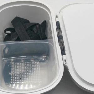 Hộp Đựng Mồi Bằng Nhựa Di Động Có Dây Đeo Và Lỗ Bơm Khí Cho Giun Tôm Cá Nhỏ Lưu Trữ Mồi Câu Cá Hộp Đựng Đồ Câu Màu Trắng & Xám
