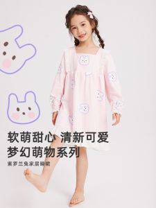 Princess Style Pure Cotton Sleep Dress Thin Summer Nightgown for Girls Childrens Home Clothes Adorable Baby Girls Sleepwear