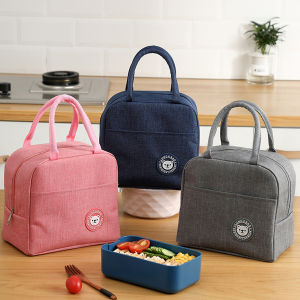 Túi đựng cơm giữ nhiệt dododios đựng hộp cơm văn phòng size lớn đơn sắc khóa kéo tay xách tiện dụng - hàng chính hãng