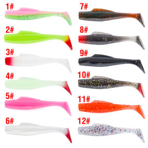 6pcs/bag Soft Plastic Lure 8cm/5g Soft Plastic Bait Swimbait Tail Soft Lure 12Colors Soft Plastic Silicone Material Soft Artificial Fishing Lures Worm Fishing Lure