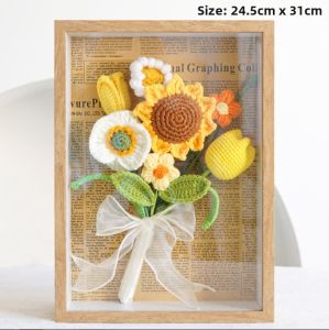 GUANGMANZHI | Handcrafted Wool Yarn Sunflower Bouquet Artificial Flowers