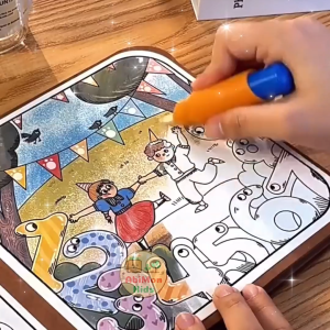 Đồ Chơi Sổ Tô Màu Nước Ma Thuật Kèm Bóc Dán || gồm 4 tranh nước và 6 trang ghép hình || các chủ đề giúp Bé chơi mà học