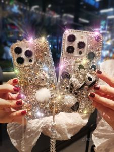 เคสโทรศัพท์มือถือแบบครอบเต็มประดับเพชรสำหรับ Apple 15promax 16promax 14plus 16plus ดีไซน์หรูหรา ป้องกันการตกหล่น สำหรับผู้หญิง