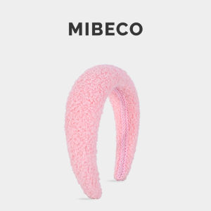 Mibeco Pink Cute Plush Autumn Winter Ins Style Hairband Womens Popular New High Hairline Hair Clip Face Washing Headwear