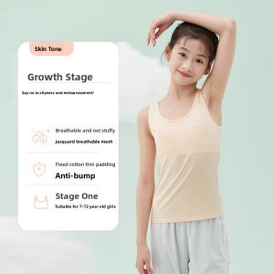 Coco Smart | Growing Girls Long Sleeve Bralette Anti-Bulge Underwear Developmental Stage Child Innerwear Comfortable Breathable Cotton Vest