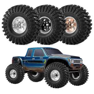 4pcs 1.9 inch Crawler Tyre & Beadlock Wheel Rim Set for 1/10 Axial SCX10 Redcat GEN7/8 Wraith TRX4 RC4WD D90 HPI RC Crawler Car