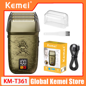 Kemei | Kemei KM-T361 Three Head Shaver Electric Male Reciprocating Shaver Charging Type LED Display Shaver Beard Knife