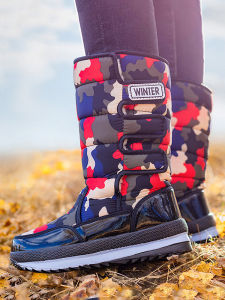 SHIPAILUO | Thickened Winter High Top Snow Boots Couples Casual Cotton Shoes Anti-slip Fleece Lined Men Women Leisure Booties Cold Proof