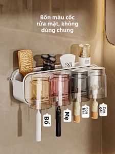 Kaman | Suction Mounting Toothbrush Cup Holder for Bathroom