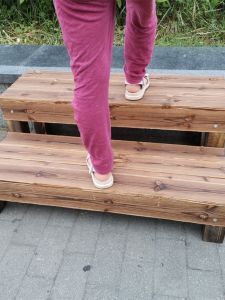 Antiseptic Wood Pedal Courtyard Outdoor Height Increasing Platform Customized Climbing 2 Three-Step Ladder Minimalist Ottoman Solid Wood Steps