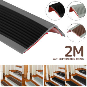 1 Roll Stair Edge Protector Soft PVC Non-slip Stair Nose Edging L-Shape Self-Adhesive Step Edge Trim Strips 2m Step Protector