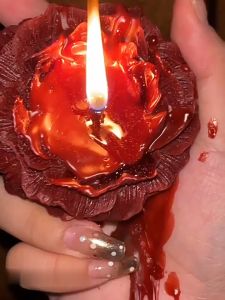 Nến Hoa Mẫu Đơn Mạ Vàng Cao Cấp Sáp Nhiệt Độ Thấp Có Thể Cầm Không Gây Tổn Thương Da