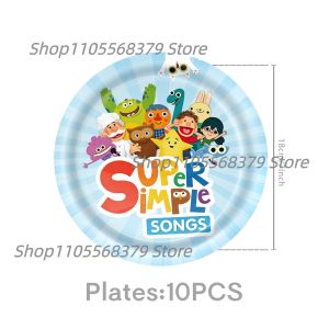 Beast Kingdom | Super Simple Songs Theme Birthday Party Tableware Set Paper Cups Plates Tablecloth Baby Shower Supplies Table Decor