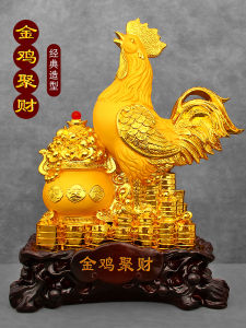Resin Rooster Figurine Decorative Ornament Chinese Zodiac Animal Style Living Room Entrance Front Desk Decoration Business Opening Gift