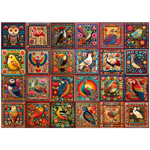 Puzzles for Adults 1000 Pieces Bird Crochet Jigsaw Puzzles with Letters on Back Challenging Puzzles for Family Game