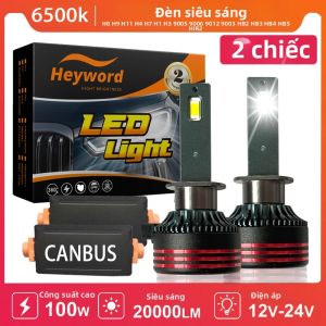 Bóng Đèn Pha Ô Tô LED Heyword M8 Pro 160W 12000LM Chiếu Xa Chiếu Gần 6000K H1 H7 H11 H4 H3 9005 9006 Dành Cho Đèn Ô Tô