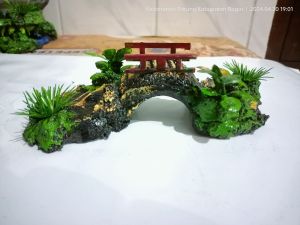 hiasan aquarium model jembatan 15 cm
