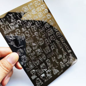 Mechanical Gear Clock Nail Stamp Plate With Backing Board Floral Bow Rose Line Pattern Texture Nail Art Stamping Tool Nails