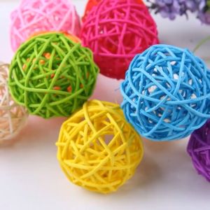Bola Rotan Mainan Gigit Hamster Kucing Anjing Mainan Bola Gigit Hewan