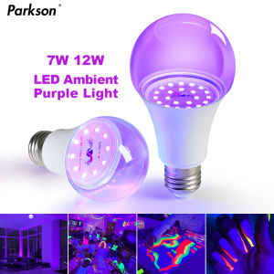 Black Light Bulb 7W 12W LED UV Blacklight E27 Led Bulb AC85-265V Party Ghost House Fluorescent Atmosphere 395nm Ultraviolet Lamp
