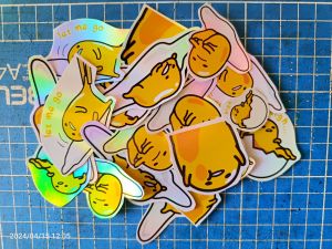 GUDETAMA HOLOGRAPHIC Vinyl Waterproof Sticker  3INCHES 10pcs random designs