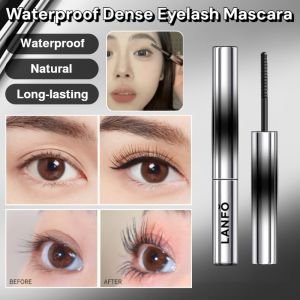 Waterproof Dense Eyelash Mascara 3D Curling Smudge-Proof Mascara Long Lasting Quick Drying Black Mascara Natural Volume