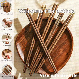 Vision 5Pcs Oil-Free Wax-Free Wooden Chopsticks Household Solid Wood Chopsticks Chicken Wing Wooden Chopsticks Without Paint or Wax One Person One Chopstick For Home Use