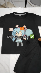Baju Kaos Setelan Anak Perempuan Karakter Kartun Motif Cewe Anime Lucu Usia 1 - 10 Tahun - DTF