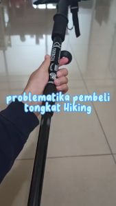 Tongkat Hiking Treking Pole Daki Gunung 3 Step Dilengkapi Lampu