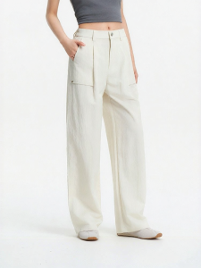 Semir | Relaxed Fit Loose Drape Drawstring Waist Workwear Wide Leg Trousers
