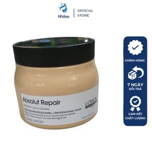 [SALE CHÍNH HÃNG]Kem Ủ Hấp Dầu Tóc Siêu Mượt L\o\\re\a\l Gold Quinoa Protein Absolut Repair 500ml Phục Hồi Tóc Hư Tổn Khô xơ quà tặng nạ đắp mặt 10k