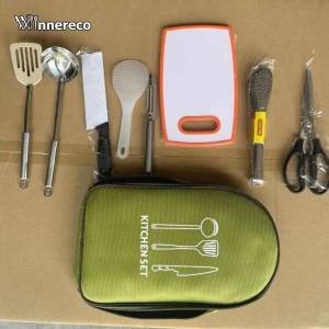 Outdoors Camping Cooking 8 in 1 Outdoor Kitchenware Set Stainless Steel Material Multifunctional