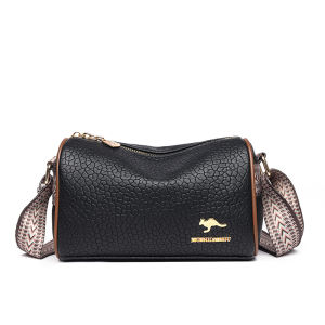 Kangaroo 2025 New Genuine Leather Boston Pillow Bag Womens Casual Versatile Single Shoulder Satchel Crossbody Bag