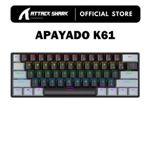 ATTACK SHARK | Original Brand APAYADO K61 Mini Mechanical KeyboardWired61 KeysPhantom RGB Blue Mechanical Switch for Gaming60% Portable