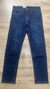 Quần jeans nam ống đứng vải co giãn dáng slimfit màu xanh đậm cao cấp hàng vnxk ống 17-19cm