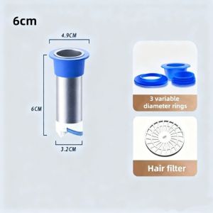 1pc Stainless Steel Shower Floor Drain Backflow Preventer Anti-odor Sink Strainer Dectable Deep Water Sealed Drain Filter