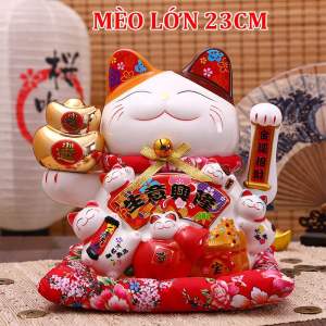 MÈO THẦN TÀI VẪY TAY 23CM- PHÚC LỘC VIÊN MÃN