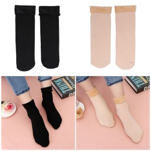 OKKFINE Women Snow Boots Thermal Cashmere Velvet Floor Stocking Wool Hosiery Thicken Socks