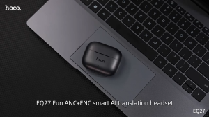 Hoco EQ27 หูฟังแปลภาษา AI เรียลไทม์ 134 ภาษา ANC+ENC เสียง Hi-Fi ปรับ EQ Sound หูฟังบลูทูธ