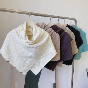 Womens Knitted Woolen Shawl Scarf Thickened Warm and Versatile Neck Warmer for Spring Summer and Winter Ideal for Office