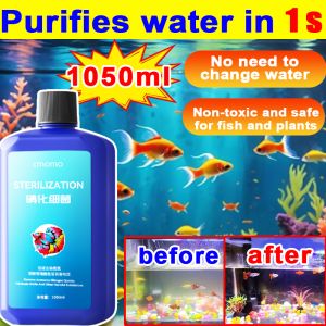 Purify 10 years of sewage in 1 second nitrifying bacteria aquarium 1050ml Nitrobacter Nitrogen No need to change water bacteria starter aquarium algae remover aquarium Non-toxic and safe for fish and plants 硝化细菌鱼缸 硝化细菌 养鱼水质稳定剂