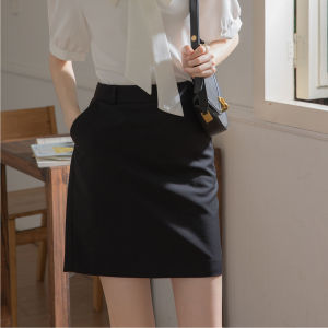 Womens Skirt Summer High Waist Business Wear Fancy Suit One-Step Skirt Hip Skirt Black Commute Work Group